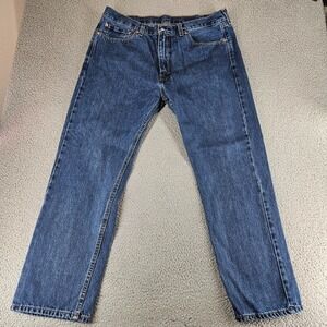 Levis Jeans Mens 38x30 Blue 505 Regular Fit Straight Leg Denim Work Pants
